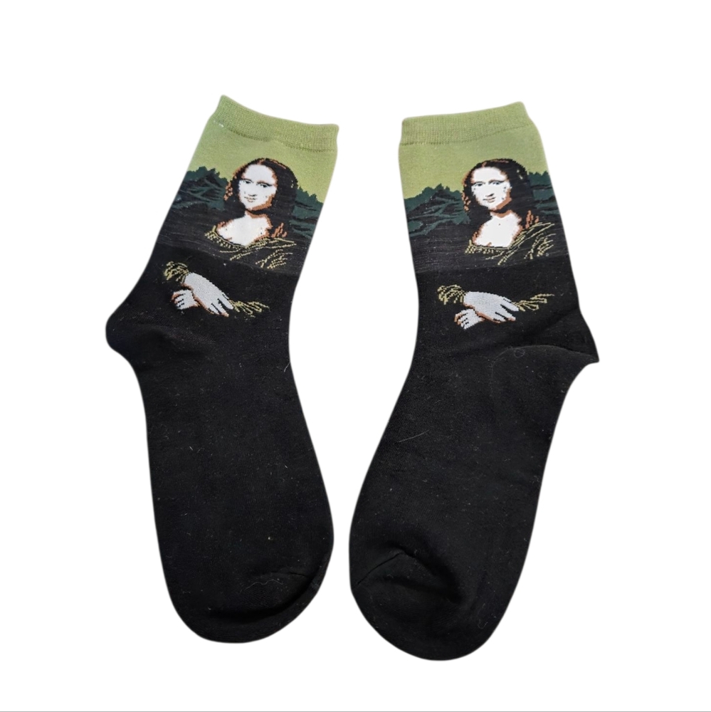 Hot Sox Women's Mona Lisa Artist Series Fashion Crew Sock